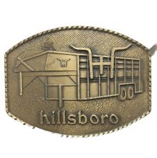 Fivela de cinto reboque de gado Hillsboro caminhoneiro cowboy transportador de gado Kansas vintage comprar usado  Enviando para Brazil