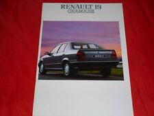 RENAULT 19 Chamade TR GTR GTS TSE GTX TXE TD GTD TDE folleto de 1989 segunda mano  Embacar hacia Argentina