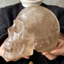 Cristal de chá natural 3,88 lb quartzo esculpido à mão crânio cristal cura Reiki comprar usado  Enviando para Brazil