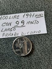 100 lire mini rara, 1991- con 99 largo-fdc - mai circolata, usato usato  Spinazzola