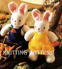 Easter Bunny Rabbit boy & girl Soft Toy KNITTING PATTERN 14½” (37cm) tall DK 618 for sale  BLACKBURN