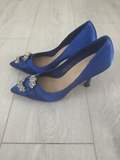 royal blue satin shoes for sale  EAST GRINSTEAD
