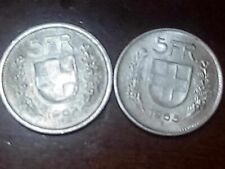 5 franchi svizzeri argento 1967 usato  Trasacco