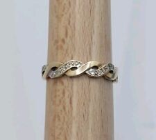 Used, 9ct Yellow Gold Diamond Twist Ring. Size M. (1.23g) for sale  Shipping to South Africa