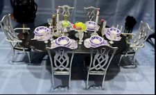 1:6 Gloria Dollhouse Dining Table & Chairs w/ Accessories For 11.5" Fashion Doll for sale  Shipping to South Africa