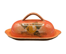 Vintage Gubbio CAFF Italy Orange Pomegranate Butter Dish Lid for sale  Shipping to South Africa