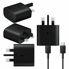 Cable USB-C oficial Samsung 25 vatios Fast Quick Mains 3 pines Reino Unido en negro segunda mano  Embacar hacia Argentina