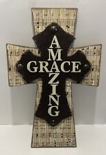 Cross Wall Amazing Grace notas musicais Kirklands Jesus 10”x16” ÓTIMO ESTADO comprar usado  Enviando para Brazil