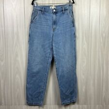 Calça jeans feminina Madewell 28 azul carpinteiro carga reta cintura alta azul pendurada, usado comprar usado  Enviando para Brazil