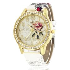 Reloj para mujer de cuarzo cristal damas niñas regalo analógico vestido informal cuero, usado segunda mano  Embacar hacia Mexico