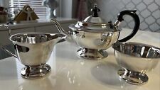 Vintage EPNS Sheffield. 3 Piece Silver Tea Set, Sugar Bowl, Milk Jug And Tea Pot, used for sale  Shipping to South Africa