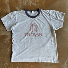 Vintage Trojan Condoms Sex Humor Shirt M 90s American Apparel USA Slim Fit Thin for sale  Shipping to South Africa