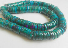 Beautiful 2x10mm blue green azurite heishi beads 15.5" strand AAA, used for sale  Shipping to South Africa