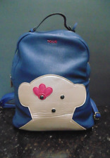 Mochila TOUS média urso flor couro sintético azul/rosa 12" excelente estado usado comprar usado  Enviando para Brazil