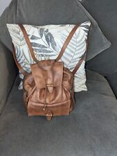 VINTAGE FLOROCAN TAN BROWN PELLE ITALIAN LEATHER DRAWSTRING BACKPACK 12"X12"X7" for sale  Shipping to South Africa