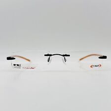 Eschenbach eyeglasses Unisex Angular Black Orange Titanflex Crush 3557 Rimless for sale  Shipping to South Africa