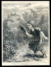 El niño y la mariposa...grabado en madera...1865 segunda mano  Embacar hacia Argentina