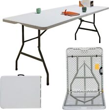 Trestle Table, Fold-in-Half Plastic Foldable Table w/Carry Handle for sale  Shipping to South Africa