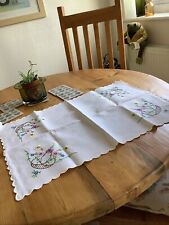 Linen hand embroidered for sale  BARNOLDSWICK