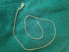 Hermoso collar de cadena de serpiente enchapado en oro de 18 krt de 1,2 mm para cualquier colgante 16-30" Sn1G, usado segunda mano  Embacar hacia Argentina