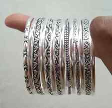 Juego de 14 brazaletes de plata sólida 925 hechos a mano para joyería apilables HM21, usado segunda mano  Embacar hacia Argentina