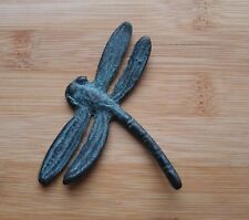 Vtg Handmade Brass Metal w/Verdigris Patina Dragonfly Sculpture Paperweight 2.5", used for sale  Shipping to South Africa