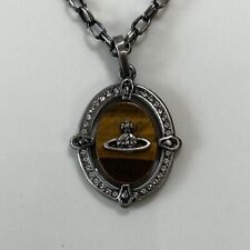 VIVIENNE WESTWOOD / necklace / Large Gun Metal & Brown orb pendant / Medallion, used for sale  Shipping to South Africa