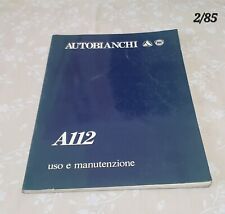  AUTOBIANCHI A112 LIBRETTO USO E MANUTENZIONE EDIZIONE 1985 na sprzedaż  Wysyłka do Poland