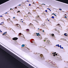 Lote de 30 peças por atacado de anéis mistos de cristal colorido anel de banda de dedo a granel comprar usado  Enviando para Brazil
