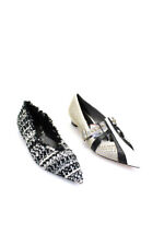 Sapato sem salto Zara feminino listrado texturizado cravejado biqueira pontiaguda preto tamanho EUR36 lote 2 comprar usado  Enviando para Brazil