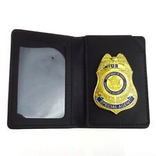 Usado, Carteira de couro carteira de identidade carteira de motorista estojo com crachá de metal DSS comprar usado  Enviando para Brazil