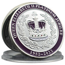 1952-2022 Isabel II Platino Jubileo Moneda de Plata Metal Medalla Plateada segunda mano  Embacar hacia Argentina