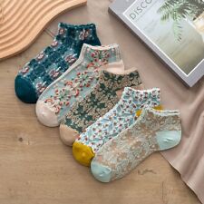 Calcetines florales al tobillo Kawaii - lindos calcetines cortos de algodón para mujeres calzado de moda 4/5 pares segunda mano  Embacar hacia Argentina