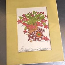 Used, Christmas Cactus Art Print 1975 Wendy Wheeler NIP Matted Portal Publications MCM for sale  Shipping to South Africa