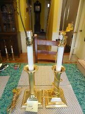Pair brass lamps for sale  Southwick