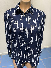 Usado, Camisa Talbots azul marinho/branco estampa girafa botão para baixo - Feminina tamanho XS comprar usado  Enviando para Brazil