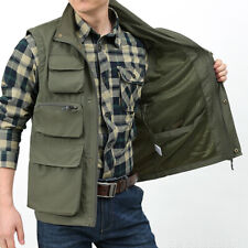 Colete masculino vários bolsos jaqueta de carga sem mangas colete tops de pesca, usado comprar usado  Enviando para Brazil