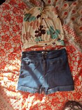 Blue denim shorts for sale  NEWTON-LE-WILLOWS