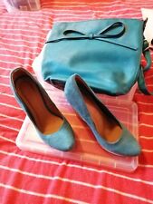 Teal wedge shoes for sale  ROMFORD