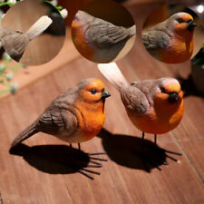 Resina Robin Bird Garden Ornament Patio Door Pond Figurine Decor 2 PCS segunda mano  Embacar hacia Mexico