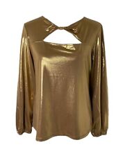 Usado, Camisa feminina Marc New York cor dourada peito aberto manga longa tamanho médio comprar usado  Enviando para Brazil