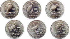 BURUNDI 2014 5 FRANCS 6 COINS SET BIRDS  UNC 26MM ALUM COIN for sale  Shipping to South Africa
