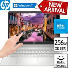2023 HP 15.6" HD TouchScreen Laptop Intel 3.50GHz 256GB SSD 8GB HDMI Windows 11, used for sale  Shipping to South Africa