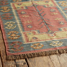 Tapetes Dhurrie feitos à mão de lã e juta tapete quadrado tecido à mão comprar usado  Enviando para Brazil