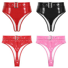 Women Panties Wet Look Briefs Adjustable Belted G-String Zip Up Underpants Pole for sale  Shipping to South Africa