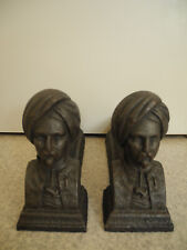 antique cast iron chenets orientalist decor zouaves cast iron fireplace andirons for sale  Shipping to South Africa
