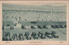 Cartão postal Old Cars Parked, José Menino Beach, Santos, Brasil NY World Fair 1939 comprar usado  Enviando para Brazil