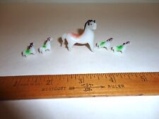 Vintage Miniature Hand Blown Glass Horse & 4 Tiny Pony Figurines Estate Find for sale  Goodrich