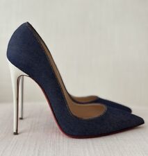 Christian Louboutin So Kate Denim Heels White Stiletto Size 40 USED Gently Worn for sale  Shipping to South Africa