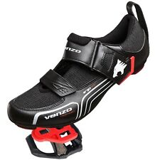 Zapatos de triatlón para bicicleta de carretera Venzo para hombre con pedales botines aspecto compatible con Delta segunda mano  Embacar hacia Argentina
